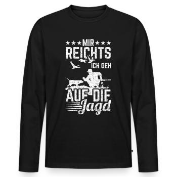 Jagd Mir Reichts Ich Geh Auf Die Jagd - Männer Premium Bio Langarmshirt - Schwarz - Vorne - Nico (187cm)