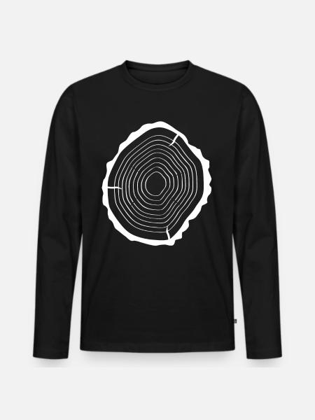 Tree Wood - Men's Premium Organic Long Sleeve Shirt - black