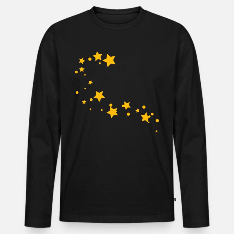Sternschnuppe - Männer Premium Bio Langarmshirt - Schwarz