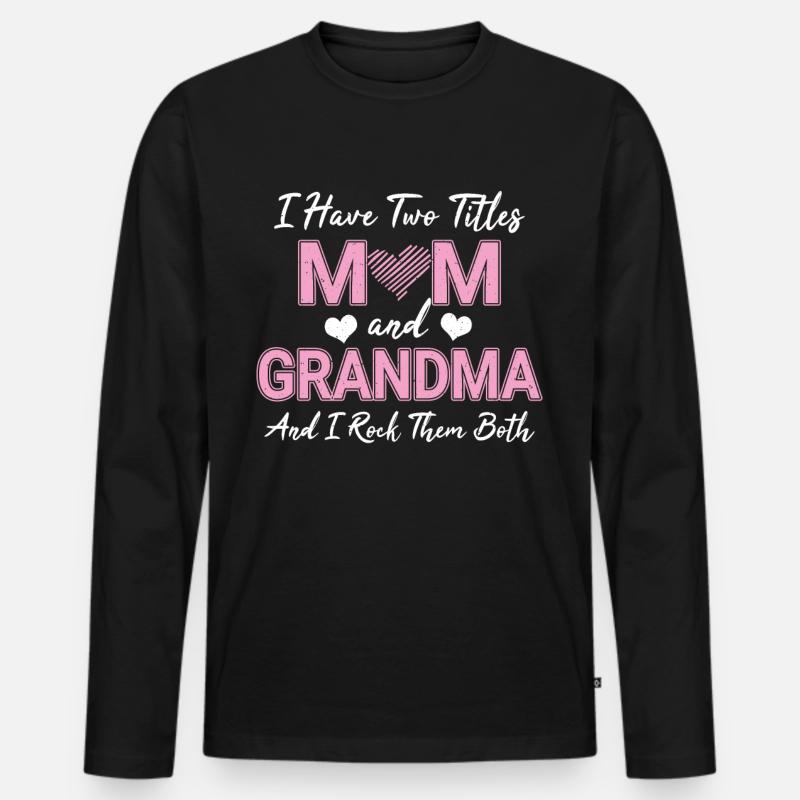 Großmutter - Männer Premium Bio Langarmshirt - Schwarz