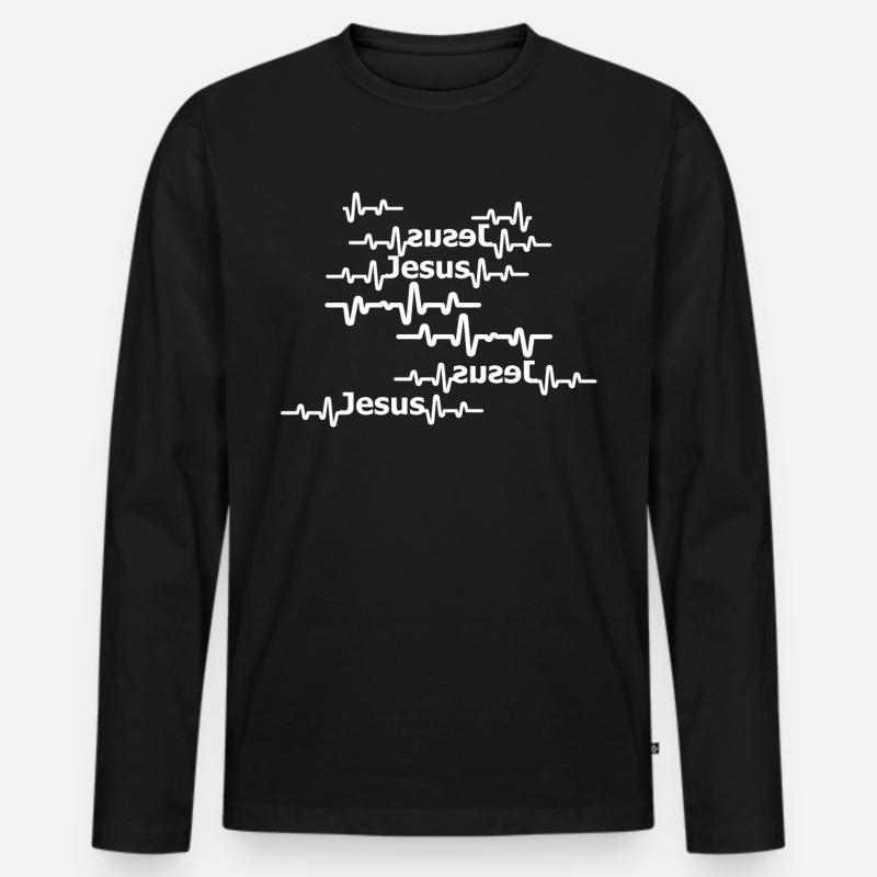 Glaube Christlich - Männer Premium Bio Langarmshirt - Schwarz