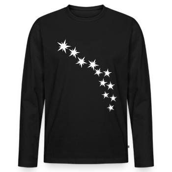 Étoiles - T-shirt manches longues Premium bio Homme - noir - Devant - Nico (187cm)