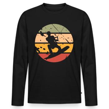 Wakeboard Wakeboarder - T-shirt manches longues Premium bio Homme - noir - Devant - Nico (187cm)