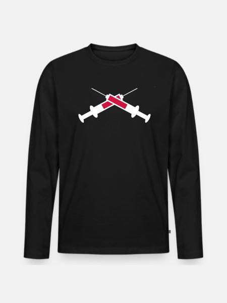 syringe - Men's Premium Organic Long Sleeve Shirt - black