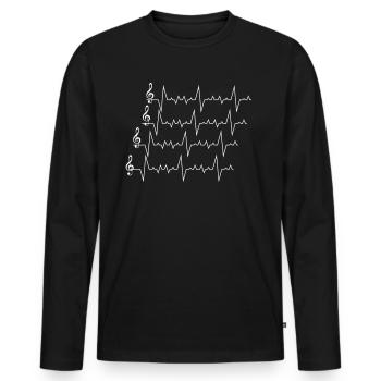 Musique- Orchestre musicien - T-shirt manches longues Premium bio Homme - noir - Devant - Nico (187cm)