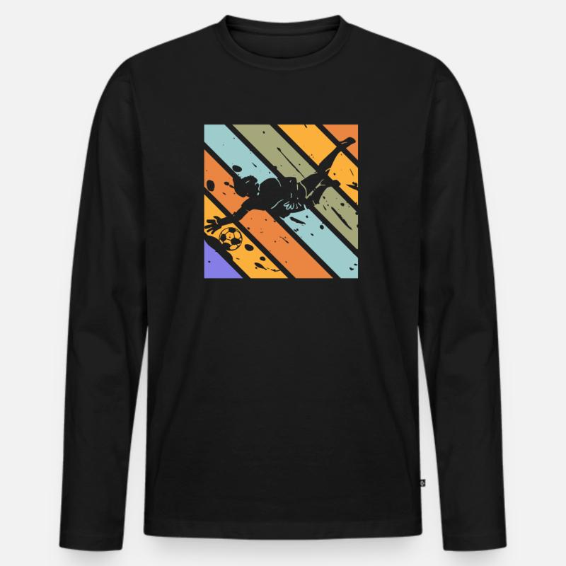 Torwart - Männer Premium Bio Langarmshirt - Schwarz