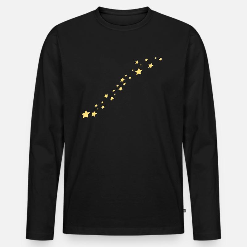 Sternschnuppe - Männer Premium Bio Langarmshirt - Schwarz