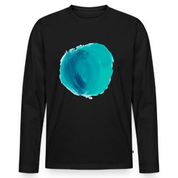 Kreis Aquarell - Männer Premium Bio Langarmshirt - Schwarz - Vorne - Nico (187cm)