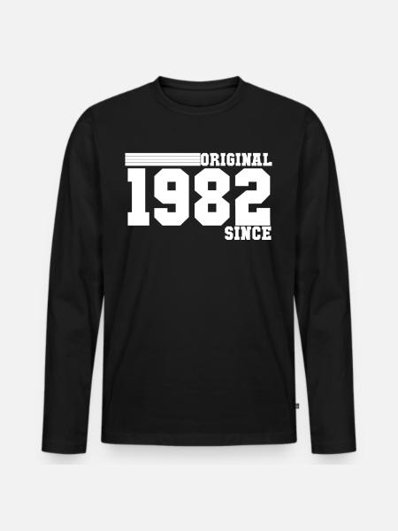 Millésime 1982 - T-shirt manches longues Premium bio Homme - noir