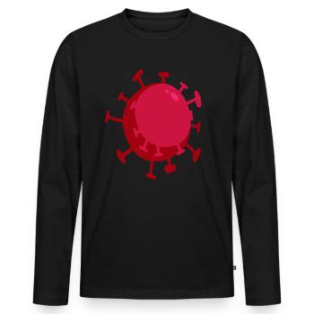 Virus de la couronne rouge - T-shirt manches longues Premium bio Homme - noir - Devant - Nico (187cm)