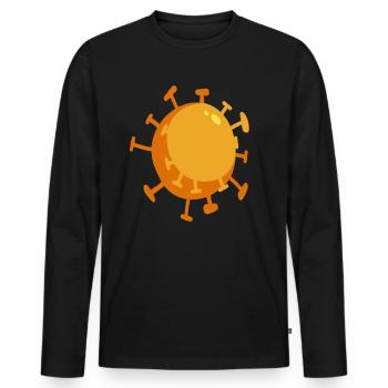 Pandémie de modèle de virus Corona - T-shirt manches longues Premium bio Homme - noir - Devant - Nico (187cm)