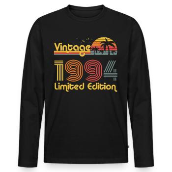 1994 Année de naissance - T-shirt manches longues Premium bio Homme - noir - Devant - Nico (187cm)