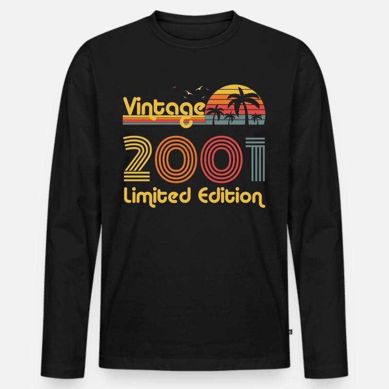 2001 Limited Edition Coole Geschenkidee - Männer Premium Bio Langarmshirt - Schwarz