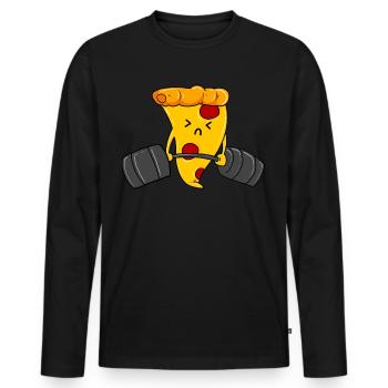 Sport Salami Pizza Liebe - Männer Premium Bio Langarmshirt - Schwarz - Vorne - Nico (187cm)