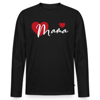 Mama - Männer Premium Bio Langarmshirt - Schwarz - Vorne - Nico (187cm)