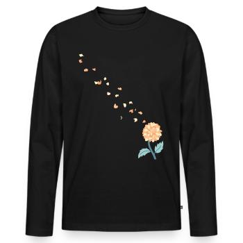 Fleur - T-shirt manches longues Premium bio Homme - noir - Devant - Nico (187cm)