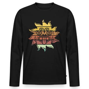 Neuseeland Haka Geschenkidee - Männer Premium Bio Langarmshirt - Schwarz - Vorne - Nico (187cm)