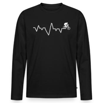 Mountain bike bike with chain - Men's Premium Organic Long Sleeve Shirt - black - Front - Nico (187cm)