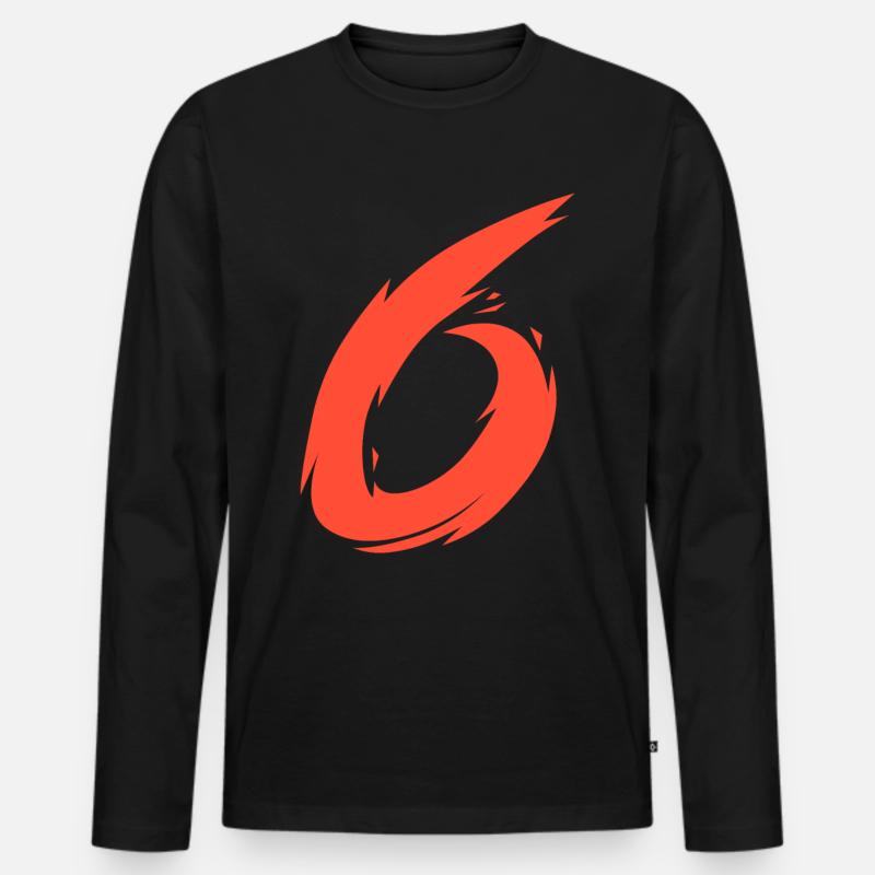 6 - Männer Premium Bio Langarmshirt - Schwarz