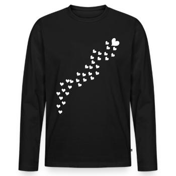 Cœurs - T-shirt manches longues Premium bio Homme - noir - Devant - Nico (187cm)