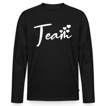 Liebe Team Herz - Männer Premium Bio Langarmshirt - Schwarz - Vorne - Nico (187cm)