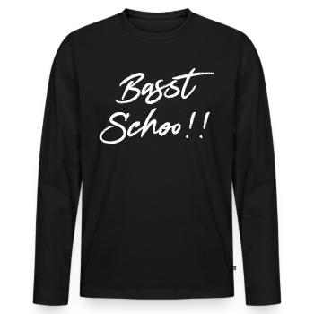 Basst scho - Männer Premium Bio Langarmshirt - Schwarz - Vorne - Nico (187cm)