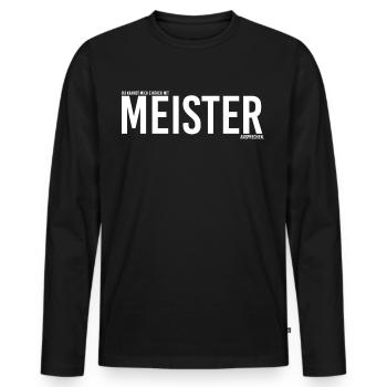 Meister 2021 - Männer Premium Bio Langarmshirt - Schwarz - Vorne - Nico (187cm)
