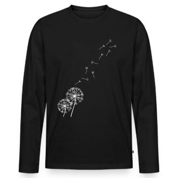 Pissenlit pissenlit - T-shirt manches longues Premium bio Homme - noir - Devant - Nico (187cm)