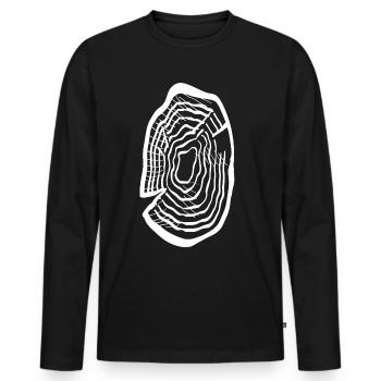 Holzscheibe - Männer Premium Bio Langarmshirt - Schwarz - Vorne - Nico (187cm)