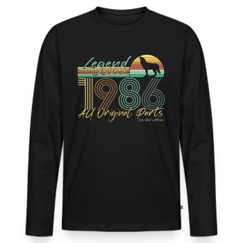 Vintage 1986 Legende Geschenkidee - Männer Premium Bio Langarmshirt - Schwarz - Vorne - Nico (187cm)