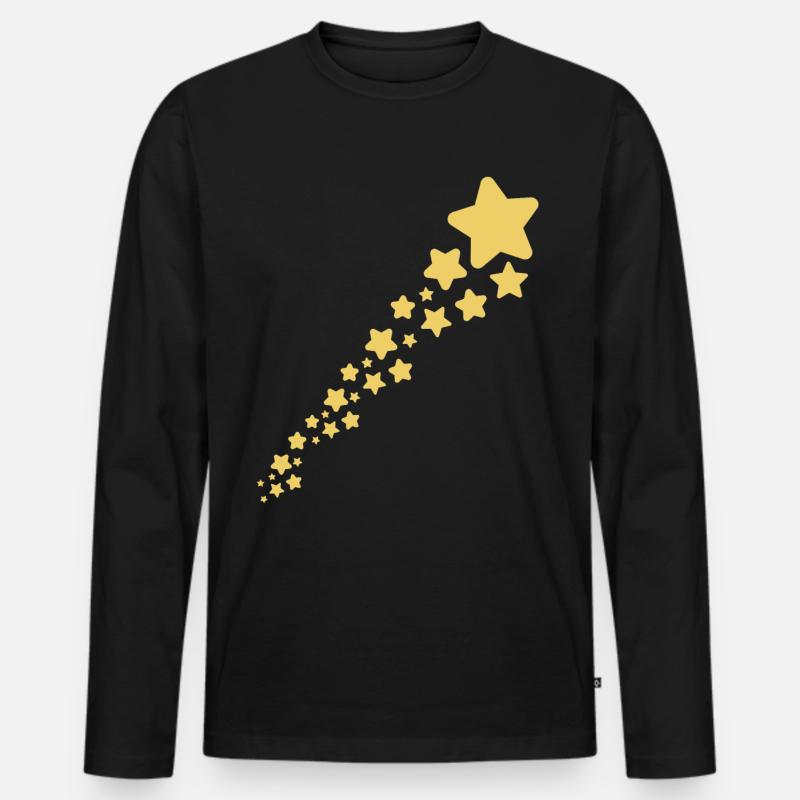 Sternschnuppe - Männer Premium Bio Langarmshirt - Schwarz