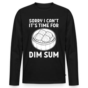 Entschuldigung, ich kann nicht. Es ist Zeit für - Männer Premium Bio Langarmshirt - Schwarz - Vorne - Nico (187cm)