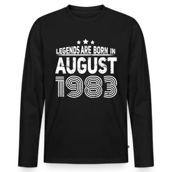 geboren im August 1983 Geschenkidee - Männer Premium Bio Langarmshirt - Schwarz - Vorne - Nico (187cm)
