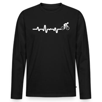 Rennrad - Männer Premium Bio Langarmshirt - Schwarz - Vorne - Nico (187cm)