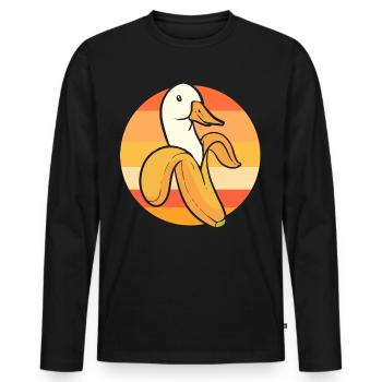 Fruchtige Bananen Bananenente - Männer Premium Bio Langarmshirt - Schwarz - Vorne - Nico (187cm)
