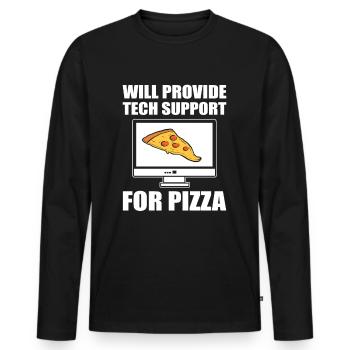 Will Provide Tech Support For Pizza Tech Support - T-shirt manches longues Premium bio Homme - noir - Devant - Nico (187cm)