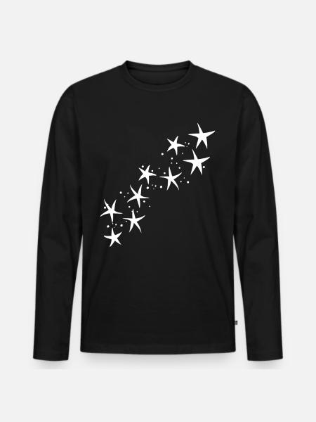 Étoiles - T-shirt manches longues Premium bio Homme - noir