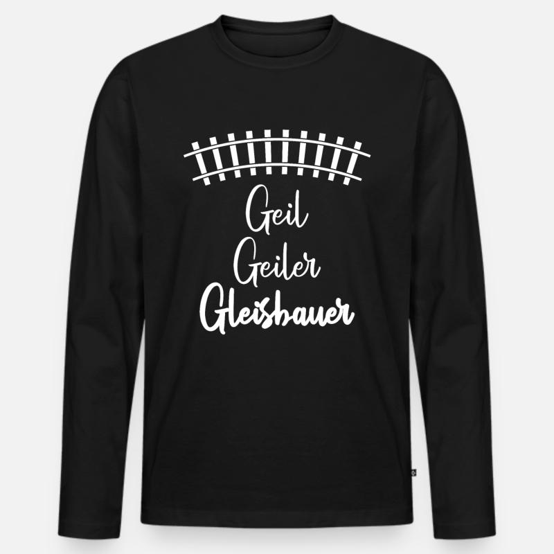 GLEISBAUER Gleisbau Schienenarbeiter - Männer Premium Bio Langarmshirt - Schwarz