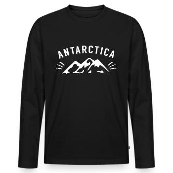 Expédition Antarctique Pingouin Pôle Sud Voyage - T-shirt manches longues Premium bio Homme - noir - Devant - Nico (187cm)