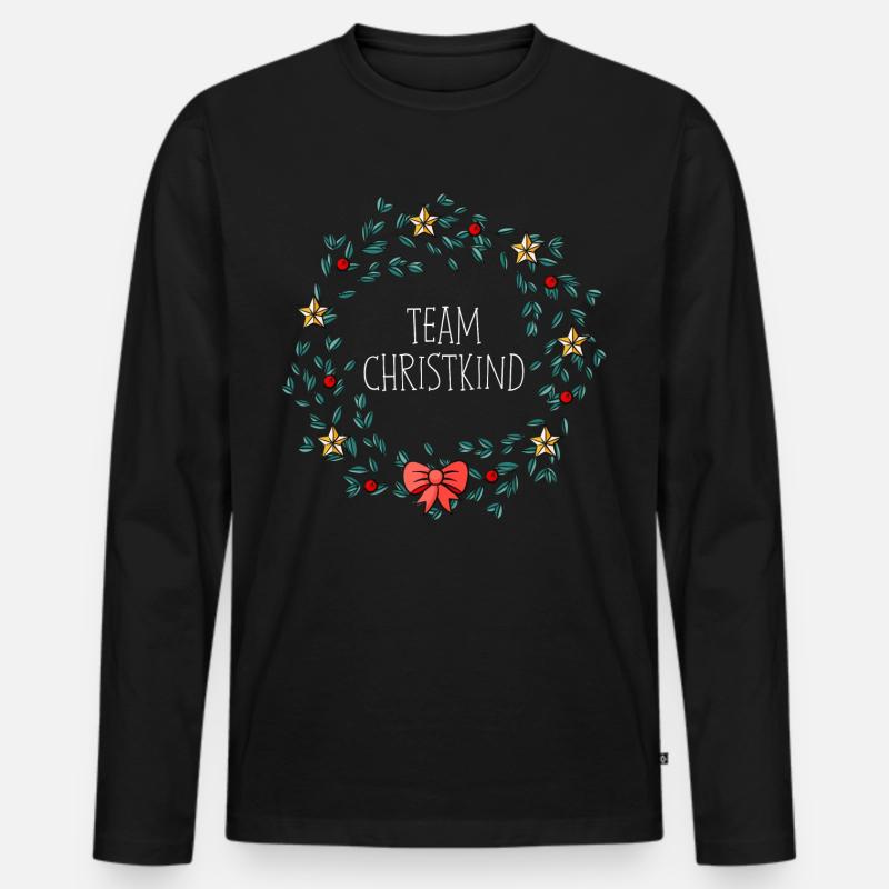 Team Christkind - Männer Premium Bio Langarmshirt - Schwarz