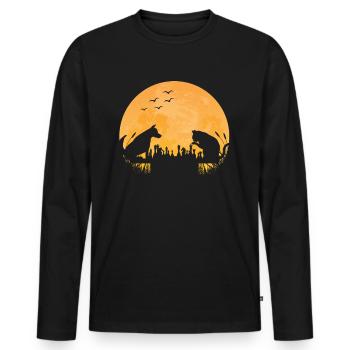 Chess Chess Player Chess Game Dog Cat - Men's Premium Organic Long Sleeve Shirt - black - Front - Nico (187cm)
