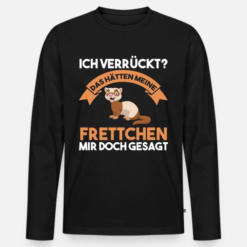 Frettchen - Männer Premium Bio Langarmshirt - Schwarz