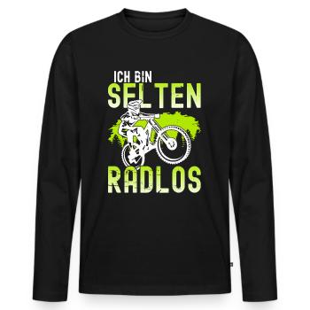 Ich Bin Selten Radlos Mountainbike Downhill Mtb - Männer Premium Bio Langarmshirt - Schwarz - Vorne - Nico (187cm)