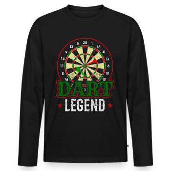 Dart Legend Darts Player Bullseye - Men's Premium Organic Long Sleeve Shirt - black - Front - Nico (187cm)