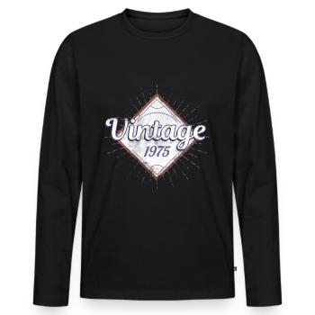Limited Edition Geburtsjahr 1975 Vintage 1975 - Männer Premium Bio Langarmshirt - Schwarz - Vorne - Nico (187cm)