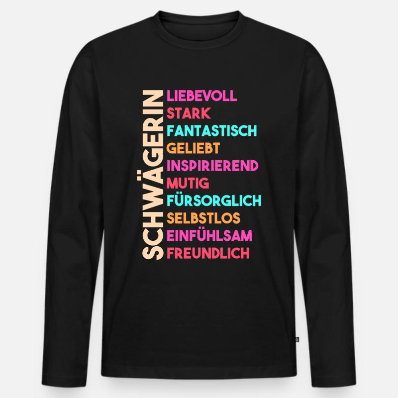 Schwägerin - Männer Premium Bio Langarmshirt - Schwarz