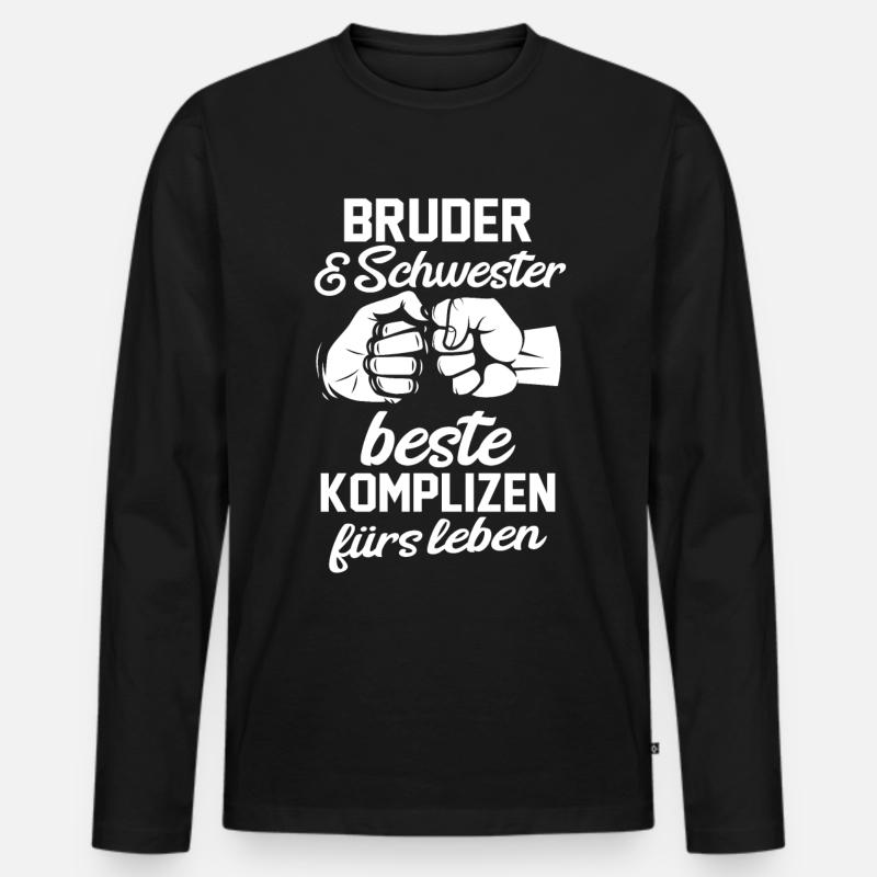 Bruder und Schwester - Männer Premium Bio Langarmshirt - Schwarz