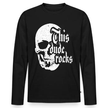 Rock Metal Punk Skull Rocker Musique - T-shirt manches longues Premium bio Homme - noir - Devant - Nico (187cm)