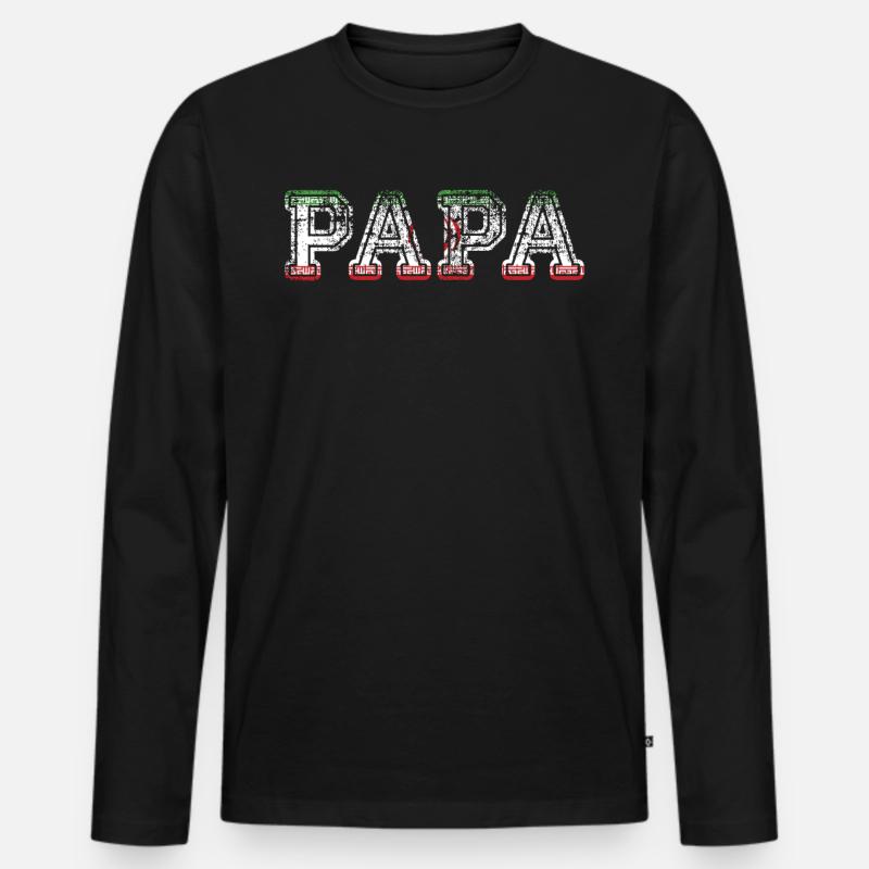 iran papa - Männer Premium Bio Langarmshirt - Schwarz