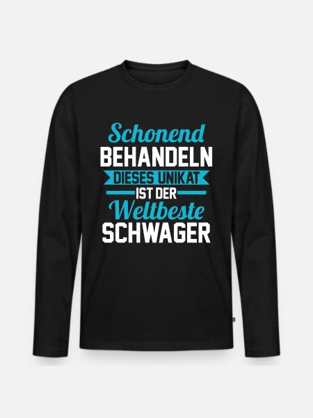 Schwager - Männer Premium Bio Langarmshirt - Schwarz